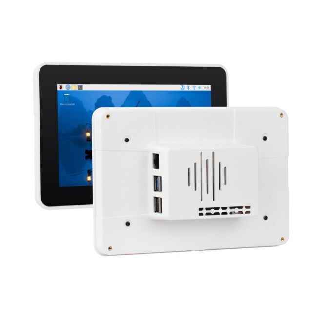 Waveshare Raspberry Pi 5 Compatible White TD2 Metal Cooling Protective Case (PI5-CASE-TD2) - 1