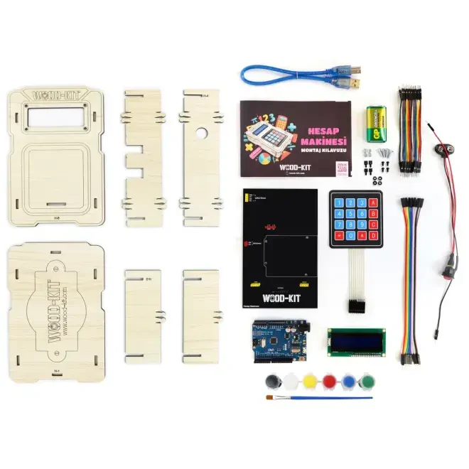 Wood-Kit STEM Robotik Kodlama DIY Mucit Seti - Hesap Makinesi - 4
