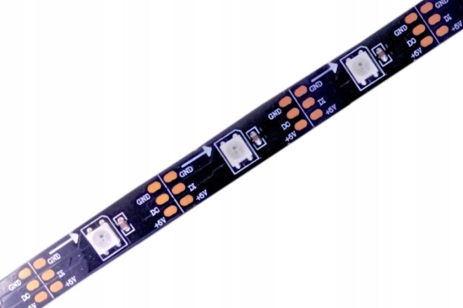 WS2812B 5 Metre Adreslenebilir RGB Şerit LED - 30 LED - IP20 - 2
