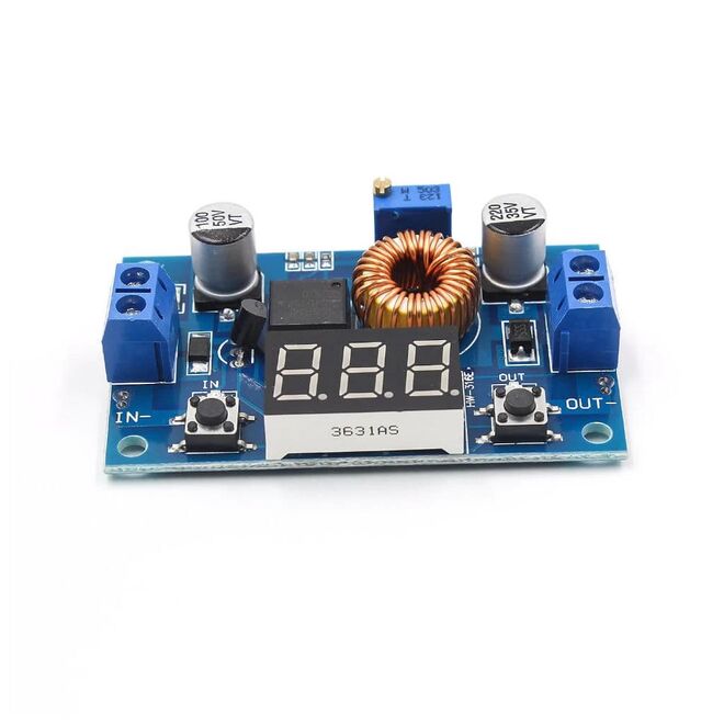 XL4015 Dijital Ekranlı DC-DC Ayarlanabilir Gerilim Düşürücü - Voltmetre - 2