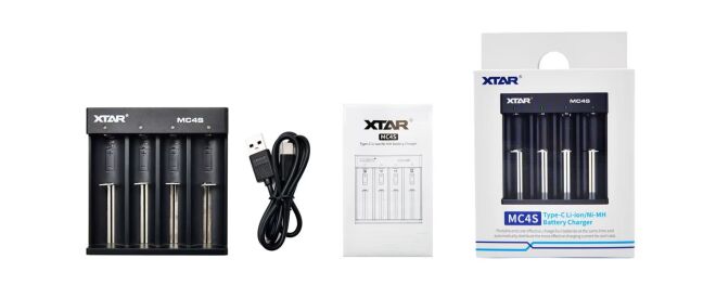 Xtar MC4S Portable Li-ion Ni-Mh 4-Slot Battery Charger - 4
