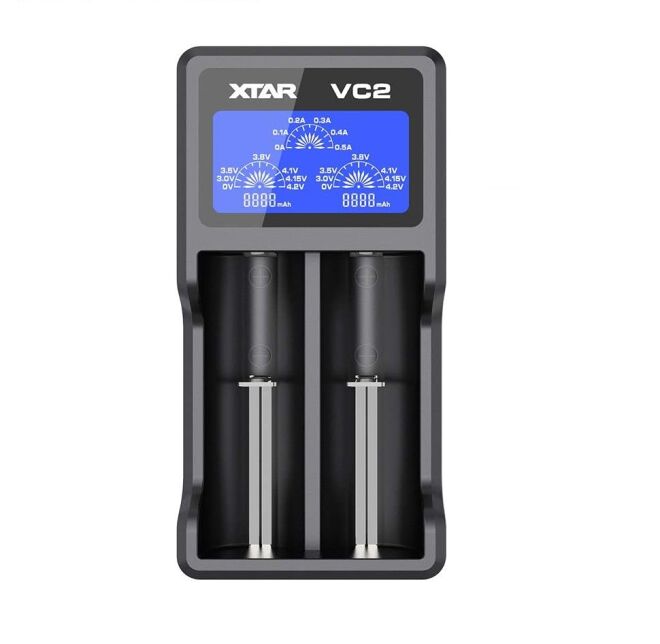 Xtar VC2 Portable Dual LCD Screen Li-ion Battery Charger - 1
