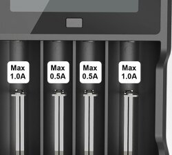 Xtar VC4 Portable LCD Screen Li-ion Ni-Mh Ni-Cd 4-Slot Battery Charger - 6