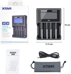 Xtar VC4 Taşınabilir LCD Ekranlı Li-ion Ni-Mh Ni-Cd 4'lü Pil Şarj Cihazı - 7