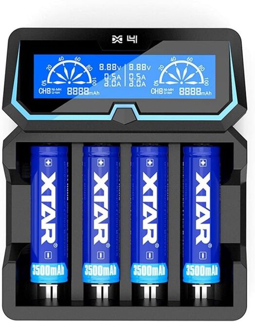 Xtar X4 Portable LCD Screen Fast Li-ion Ni-Mh Ni-Cd 4-Slot Charger - 3
