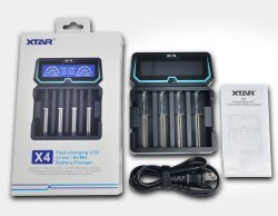 Xtar X4 Portable LCD Screen Fast Li-ion Ni-Mh Ni-Cd 4-Slot Charger - 6
