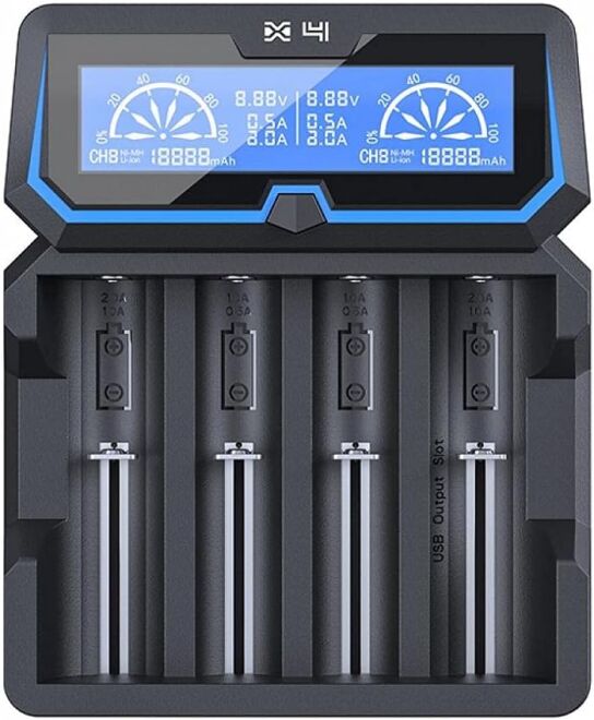 Xtar X4 Taşınabilir LCD Ekranlı Hızlı Li-ion Ni-Mh Ni-Cd 4'lü Şarj Cihazı - 1