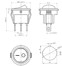 Yuvarlak Mini Işıklı Anahtar 220V 3P - 2
