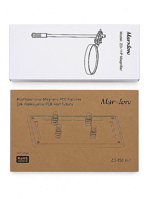 ZD-11P Alüminyum Tabanlı 3X OD90MM Büyüteçli Yardımcı El - Mercek Aparatı Magnifier - 2