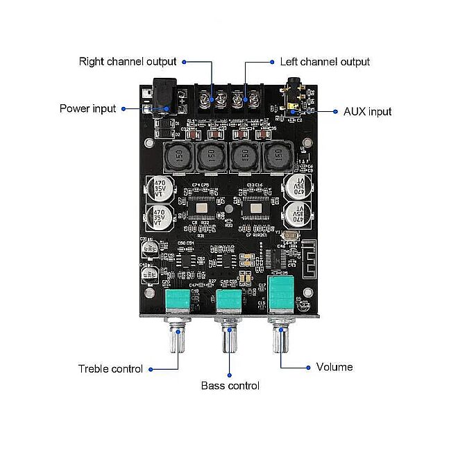 ZK-1002T 2x100W Bluetooth 5.0 Amfi Modülü - 2